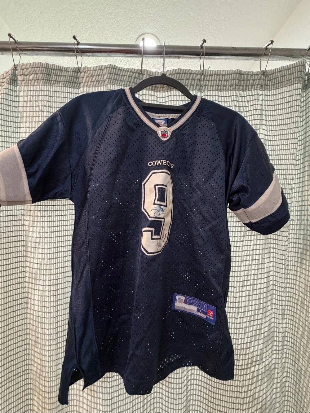 Reebok Kids Navy and White #9 Football Jersey